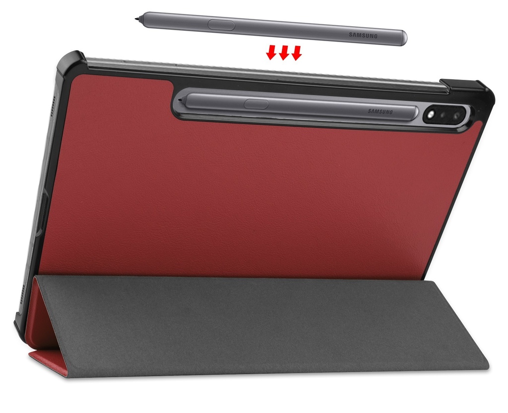 Tablet hoes voor Samsung Galaxy Tab S8 (2022) - Tri-Fold Book Case - Donker Rood