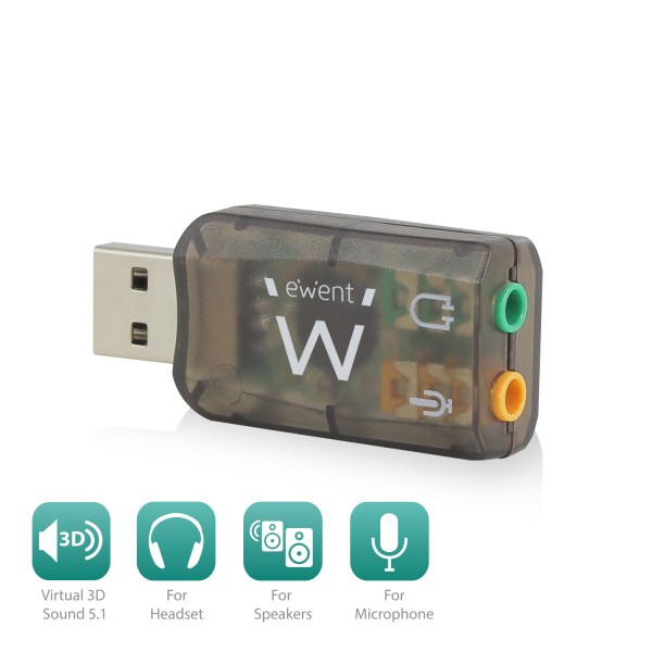 Ewent USB Geluidskaart 5.1 Virtual 3D