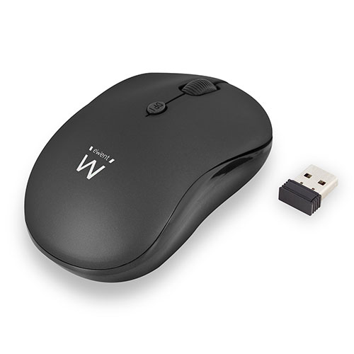 Ewent Draadloze muis, USB nano ontvanger, 800 tot 1600 dpi, zwart (EW3232)