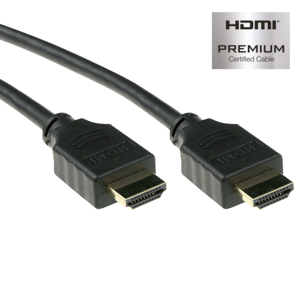ACT 0.5 meter HDMI High Speed Ethernet premium certified kabel HDMI-A male - HDMI-A male