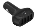 Ewent USB autolader, 4 poort, 9.6A, zwart