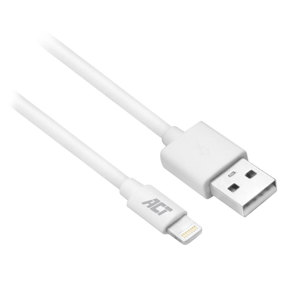 ACT 1 meter, USB naar Apple lightning laad- en sync kabel, USB A male naar Lightning connector, MFI gecertificeerd
