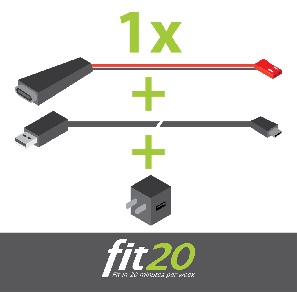 fit20 Battery Converter USB set with AC adapters