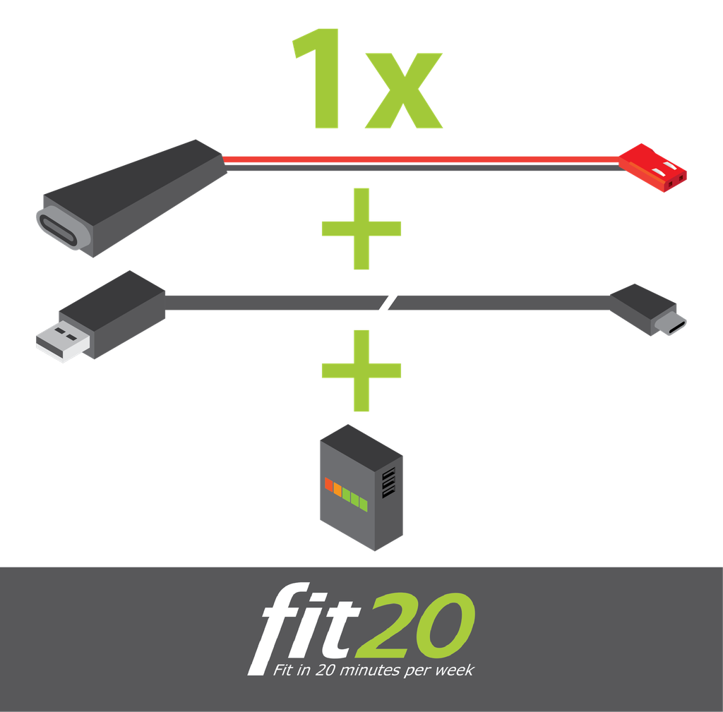 fit20 Battery Converter USB set with allways-on powerbank