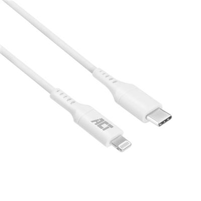 ACT USB 2.0 laad- en datakabel A male - Lightning male 1 meter, MFI gecertificeerd