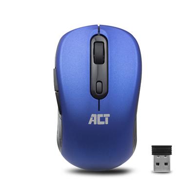 ACT Draadloze muis, USB nano-ontvanger, 1600 dpi, blauw