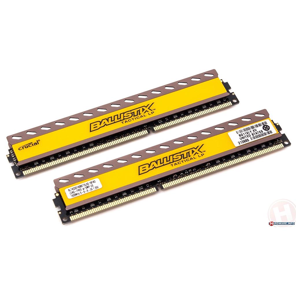 Crucial Ballistix Tactical - Geheugen
16 GB : 2 x 8 GB - DIMM 240-pins low profile - DDR3 - 1600 MH