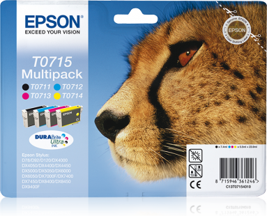 EPSON T0715 ink cartridge black and tri-colour standard capacity