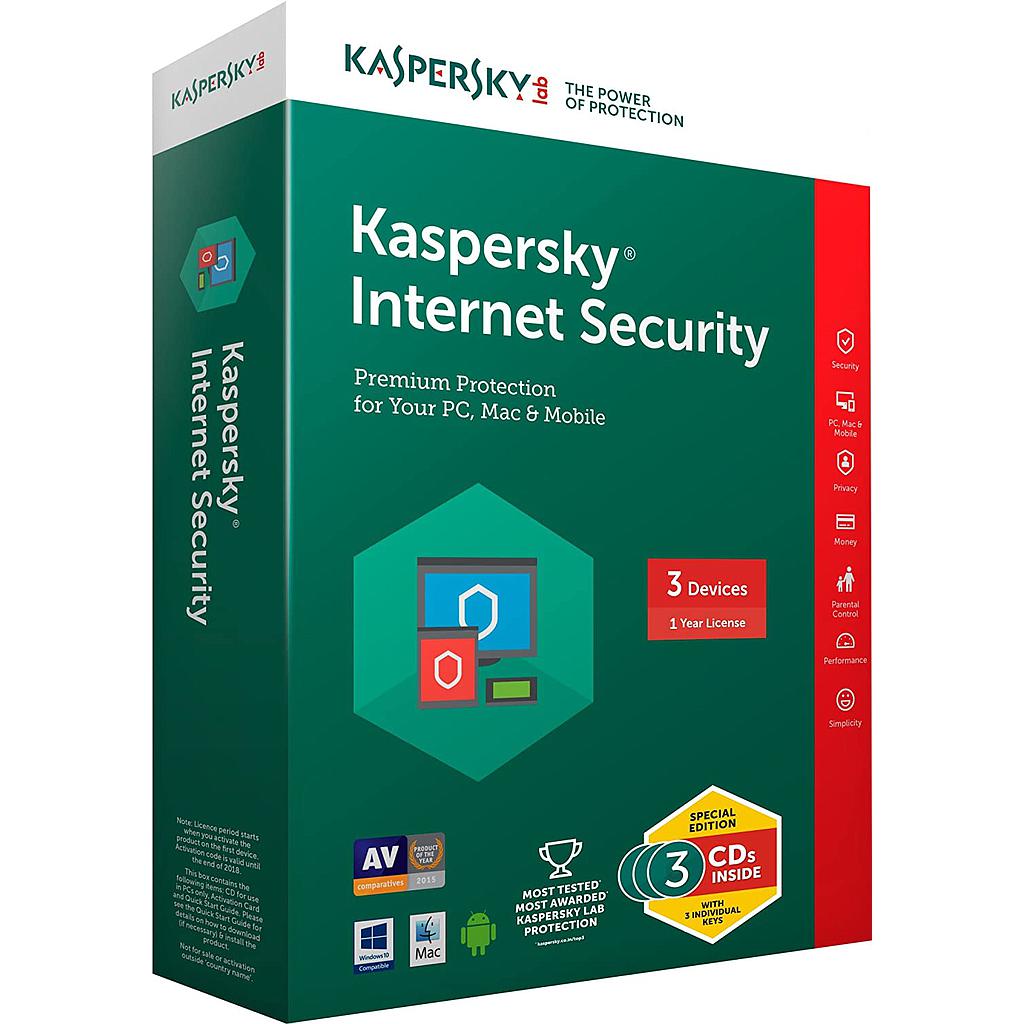 Kaspersky Internet Security Multi Device 2016 3-Devices 1 year