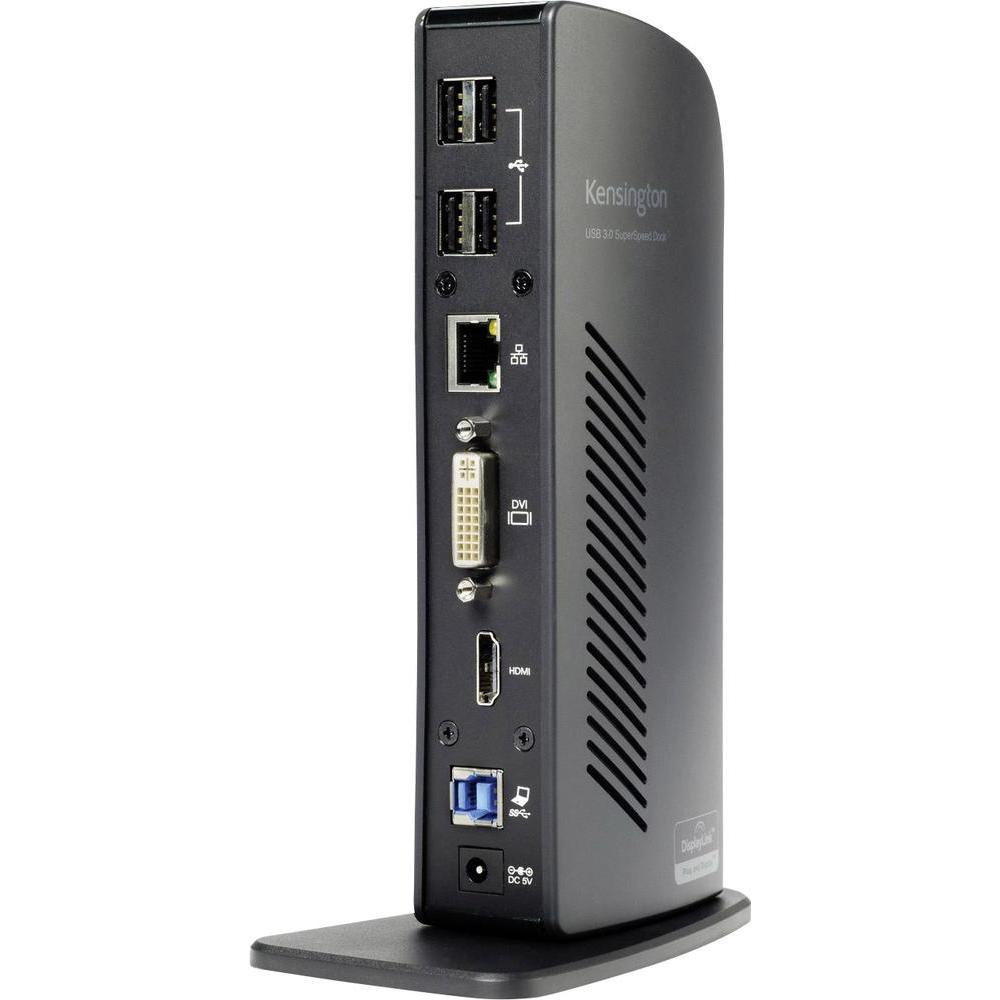 KENSINGTON USB Docking Station for Notebook - Black - 6 x USB Ports - Network (RJ-45) - HDMI - DVI
