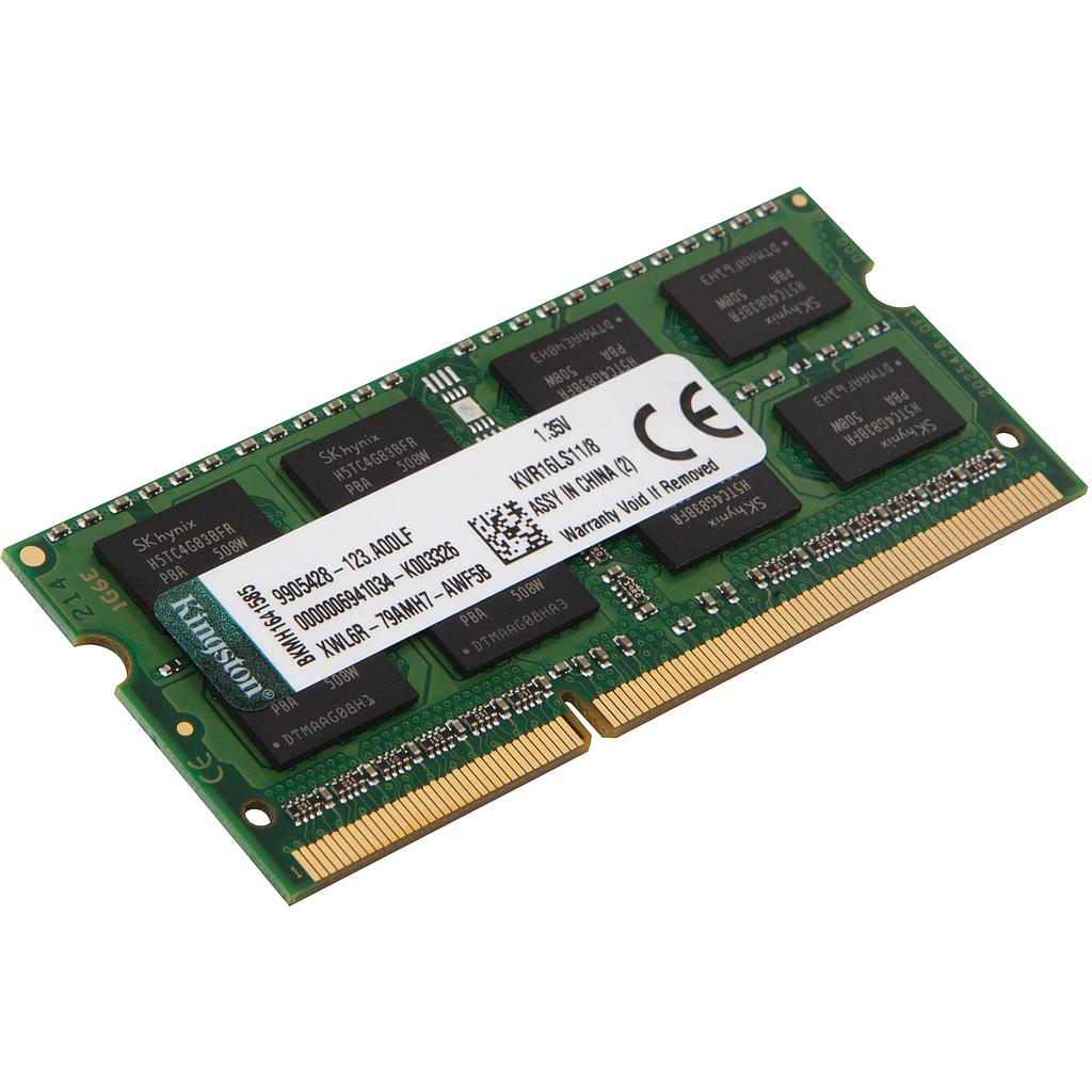Kingston 8GB 1600 MHz DDR3 1.35v PC3-12800 CL11 - 204-pin - SoDIMM