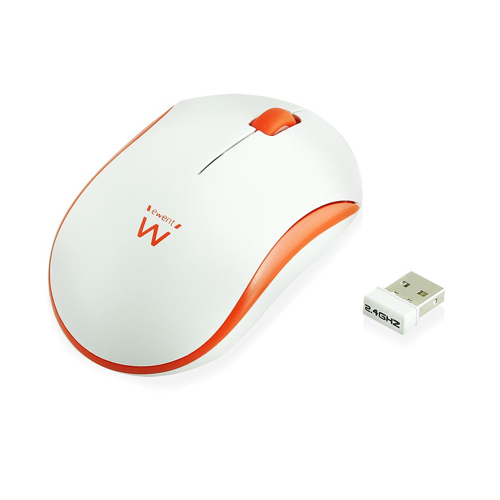 Ewent Wireless mouse white-orange 1000dpi