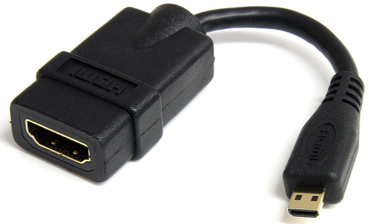 StarTech.com Micro HDMI male naar HDMI female met Ethernet adapter, 12 cm