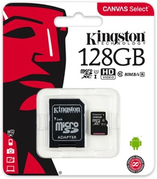 [SDCS/128GB] Kingston Canvas Select 128GB microSDHC - Class 10/UHS-I (U1)