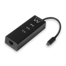 [EW1141] Ewent USB-C Hub met 3xUSB-A en Gigabit netwerk poort