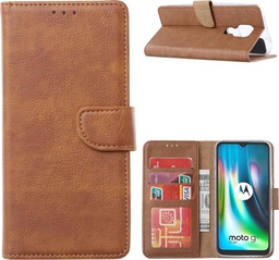 [ZT20DS20L1875] Motorola Moto G9 Play & E7 Plus - Bookcase Bruin - portemonee hoesje