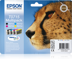 [C13TO7154010] EPSON T0715 ink cartridge black and tri-colour standard capacity